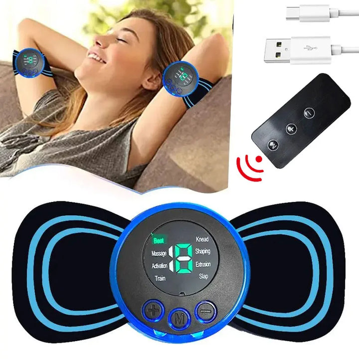 Portable Mini Electric Neck Back Massager Cervical Massage Patch Stimulator 19th gear Adjustment Body Massager