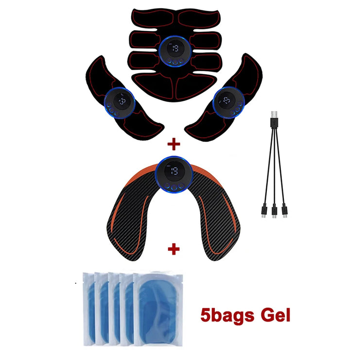 USB Rechargable EMS Muscle Stimulator Electric Massage Therapy Pain Relief Digital Meridian Full Body Massager Fitness
