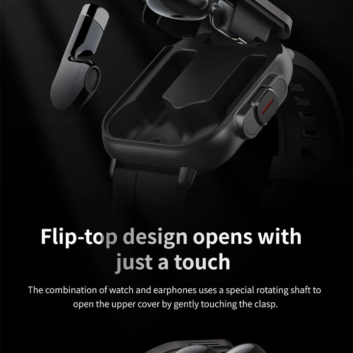 2024 Smart Watch 2 in 1 With Earphone Smartwatch Bluetooth Call Men Watch GPS Track Heart Rate Monitor Play Music SmartWatch