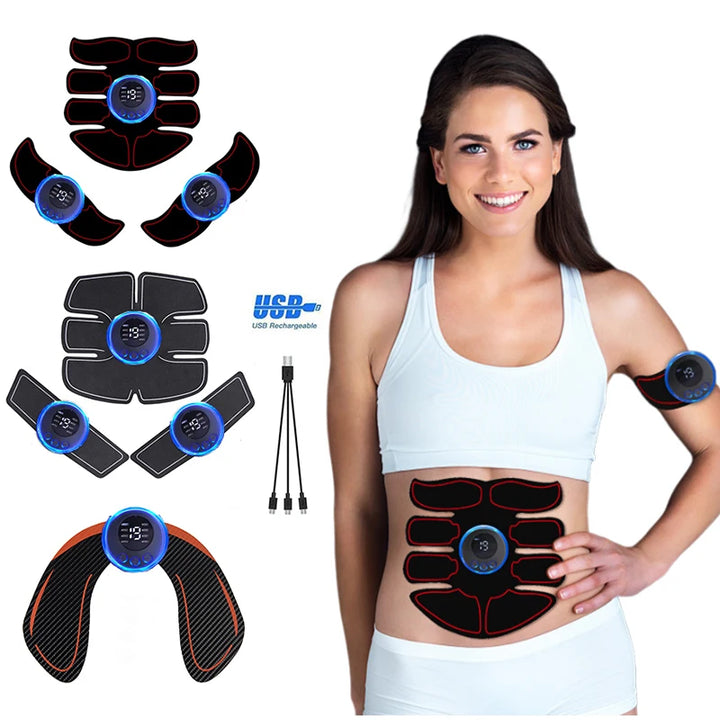 USB Rechargable EMS Muscle Stimulator Electric Massage Therapy Pain Relief Digital Meridian Full Body Massager Fitness