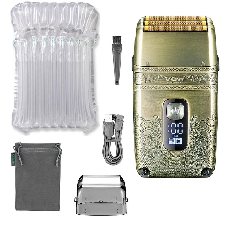 Original VGR Metal Wet Dry Electric Shaver For Men Beard And Hair Facial Electric Razor Balds Head Shaving Machine Rechargeable