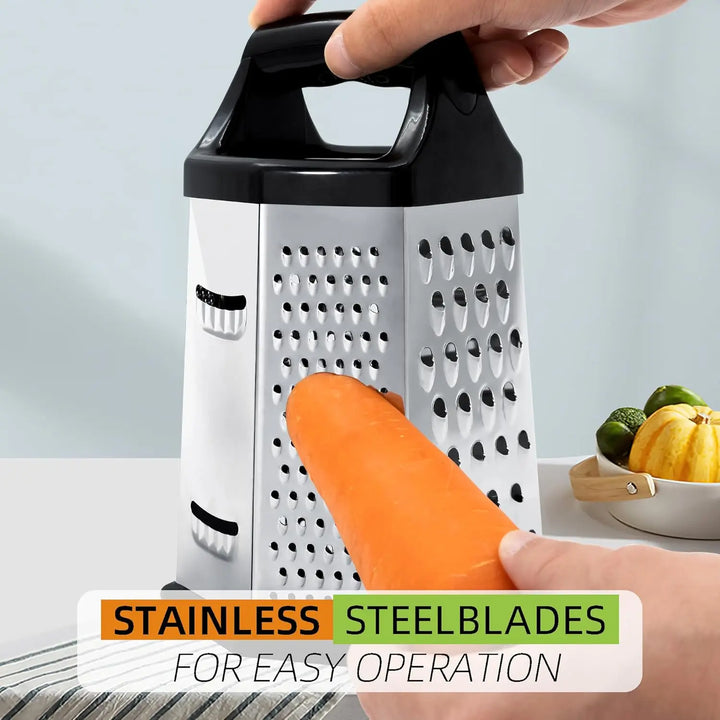 Multifunctional Vegetables Box Grater Stainless Steel 6 Sides Slicer Shredders Manual Cheese Potato Graters Kitchen Accessories