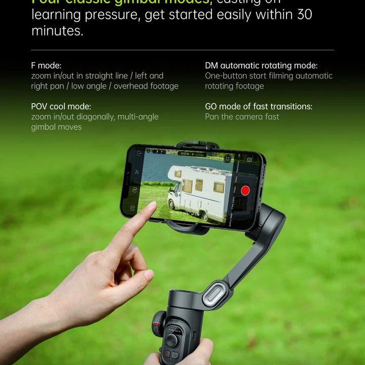 AOCHUAN 3-Axis Handheld Gimbal Stabilizer SmartXE for Smartphone for iPhone Android AI Face Tracking TikTok Vlog