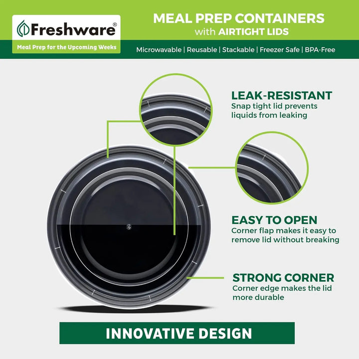 Meal Prep Containers with lids [150 Pack] Food Storage Containers, Bento Box, BPA-Free, Stackable, Microwave