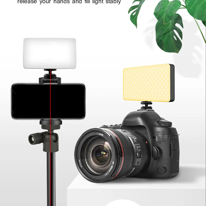 RGB LED Video Light Photography Fill Camera Lighting Panel CRI95+ 2500-9000K LCD Display Cold Shoe For Vlog Live Streaming DSLR
