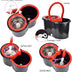 360° Spin Mop Bucket Sets with Wring System in 3 Microfiber Heads, Stainless Steel Basket 61" Extended Handle Floor Cleaning