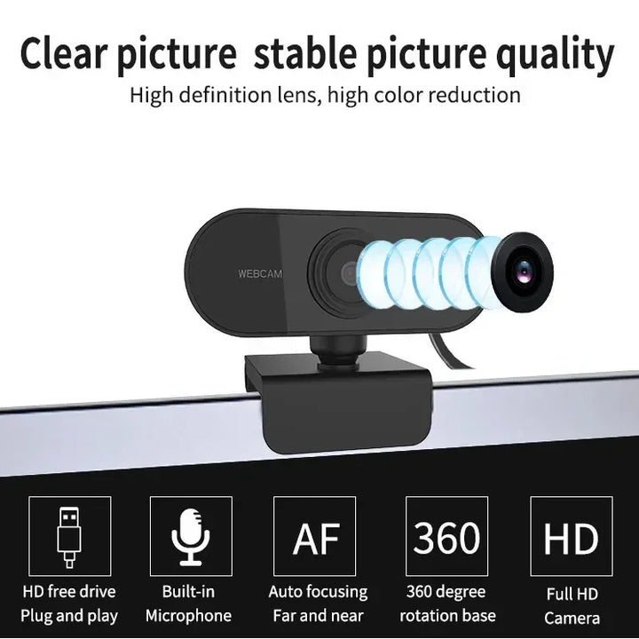 Web Camera For Work With Microphone Tripod Camera 1080P HD Computer HD USB Camera  Built In Microphone USB Network Camera
