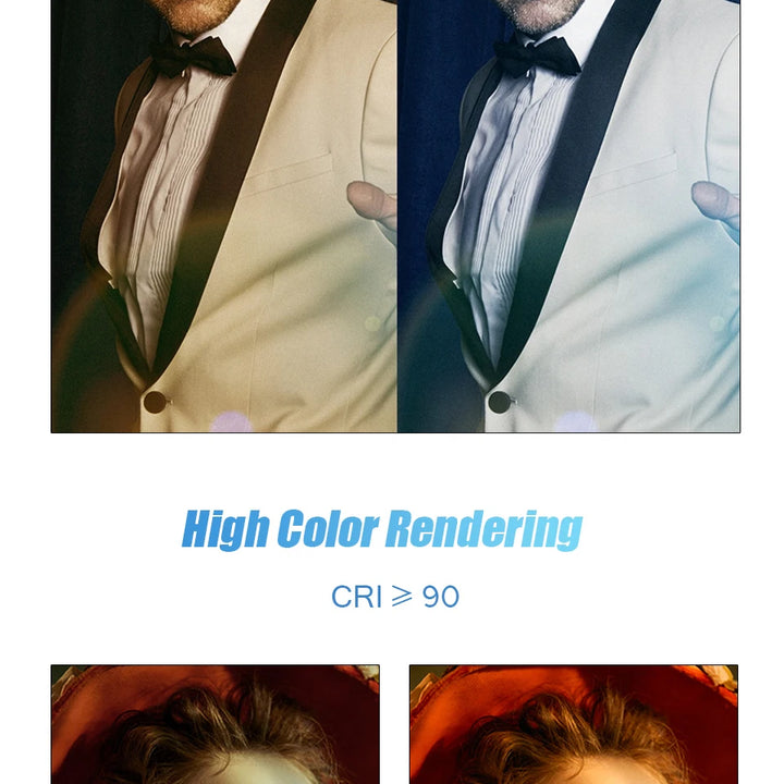 RGB LED Video Light Photography Fill Camera Lighting Panel CRI95+ 2500-9000K LCD Display Cold Shoe For Vlog Live Streaming DSLR