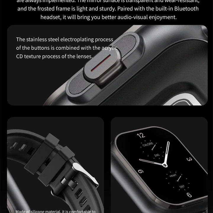 2024 Smart Watch 2 in 1 With Earphone Smartwatch Bluetooth Call Men Watch GPS Track Heart Rate Monitor Play Music SmartWatch