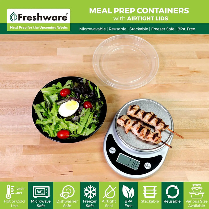 Meal Prep Containers with lids [150 Pack] Food Storage Containers, Bento Box, BPA-Free, Stackable, Microwave