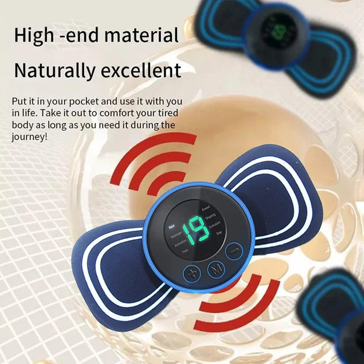 Portable Mini Electric Neck Back Massager Cervical Massage Patch Stimulator 19th gear Adjustment Body Massager