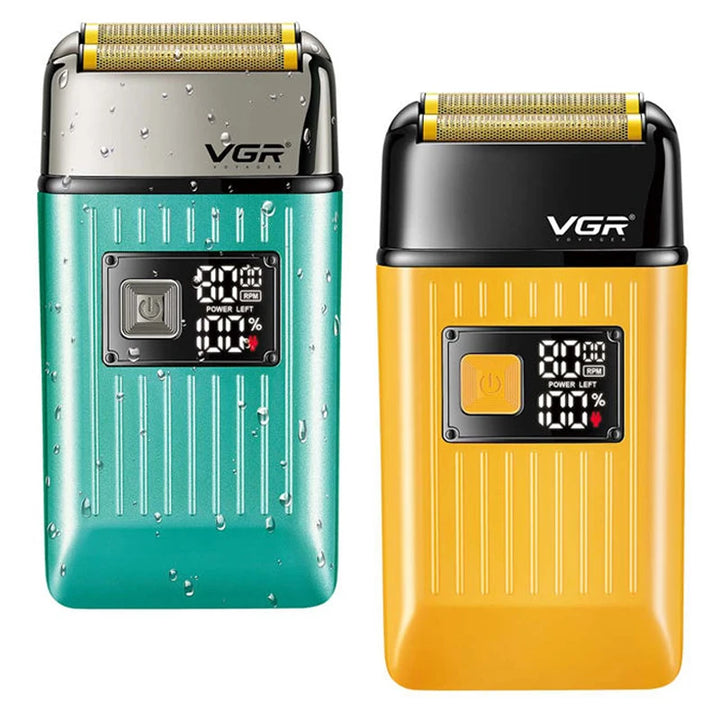 VGR Rechargeable Hair Shaver For Men Wet Dry Face Electric Shaver Beard Electric Razor Bald Head Shaving Machine With Extra Mesh