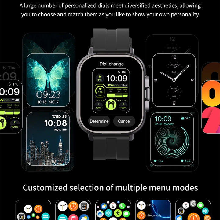 2024 Smart Watch 2 in 1 With Earphone Smartwatch Bluetooth Call Men Watch GPS Track Heart Rate Monitor Play Music SmartWatch