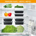 Extra Large &Thick Food Storage Containers with Lids, Reusable Plastic,Disposable Bento Box,Stackable,Microwave/Freezer