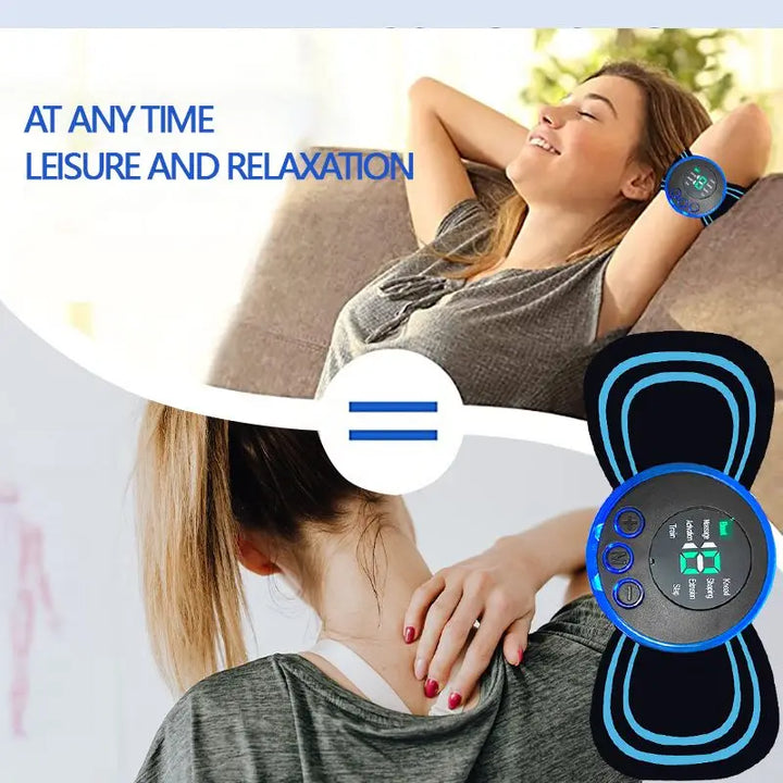 Portable Mini Electric Neck Back Massager Cervical Massage Patch Stimulator 19th gear Adjustment Body Massager