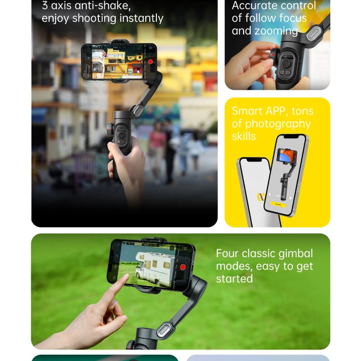 AOCHUAN 3-Axis Handheld Gimbal Stabilizer SmartXE for Smartphone for iPhone Android AI Face Tracking TikTok Vlog