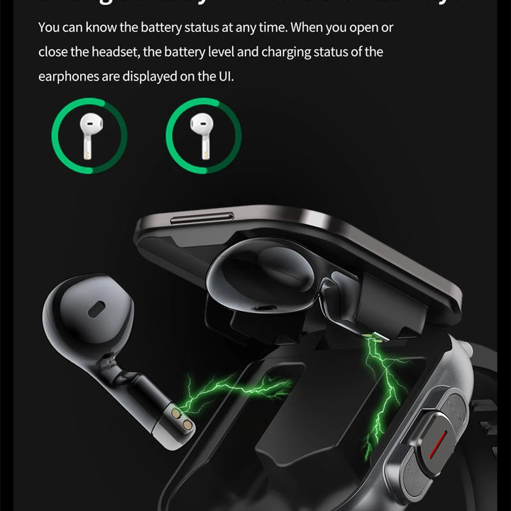 2024 Smart Watch 2 in 1 With Earphone Smartwatch Bluetooth Call Men Watch GPS Track Heart Rate Monitor Play Music SmartWatch