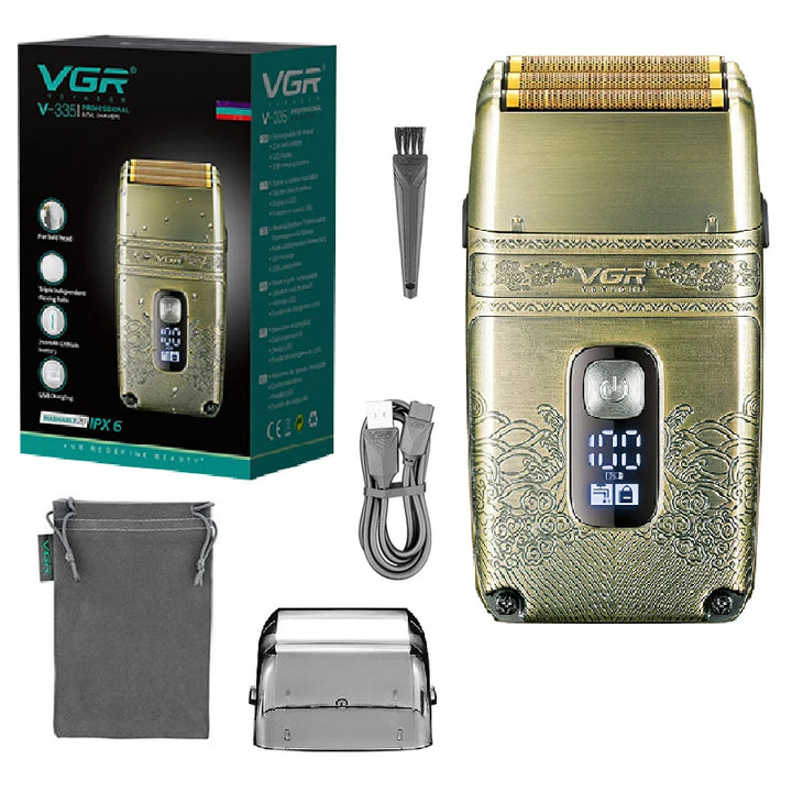 Original VGR Metal Wet Dry Electric Shaver For Men Beard And Hair Facial Electric Razor Balds Head Shaving Machine Rechargeable