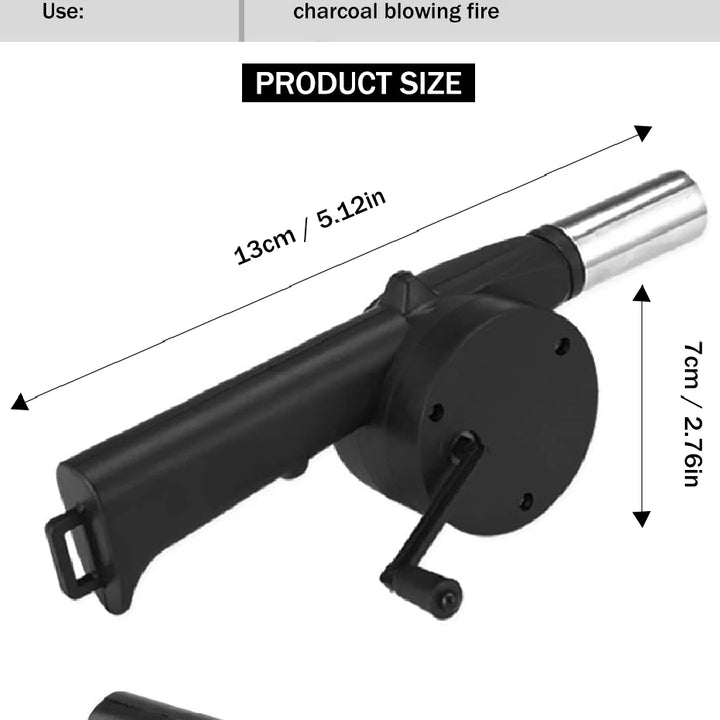 Outdoor Barbecue Fan Hand-cranked Air Blower Portable BBQ Grill Fire Bellows Tools Picnic Camping Accessories Barbeque